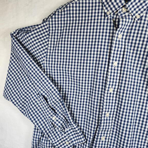 Vineyard‎ Vines Classic Fit Whale Shirt Blue Check Size L Damaged - Picture 2 of 10